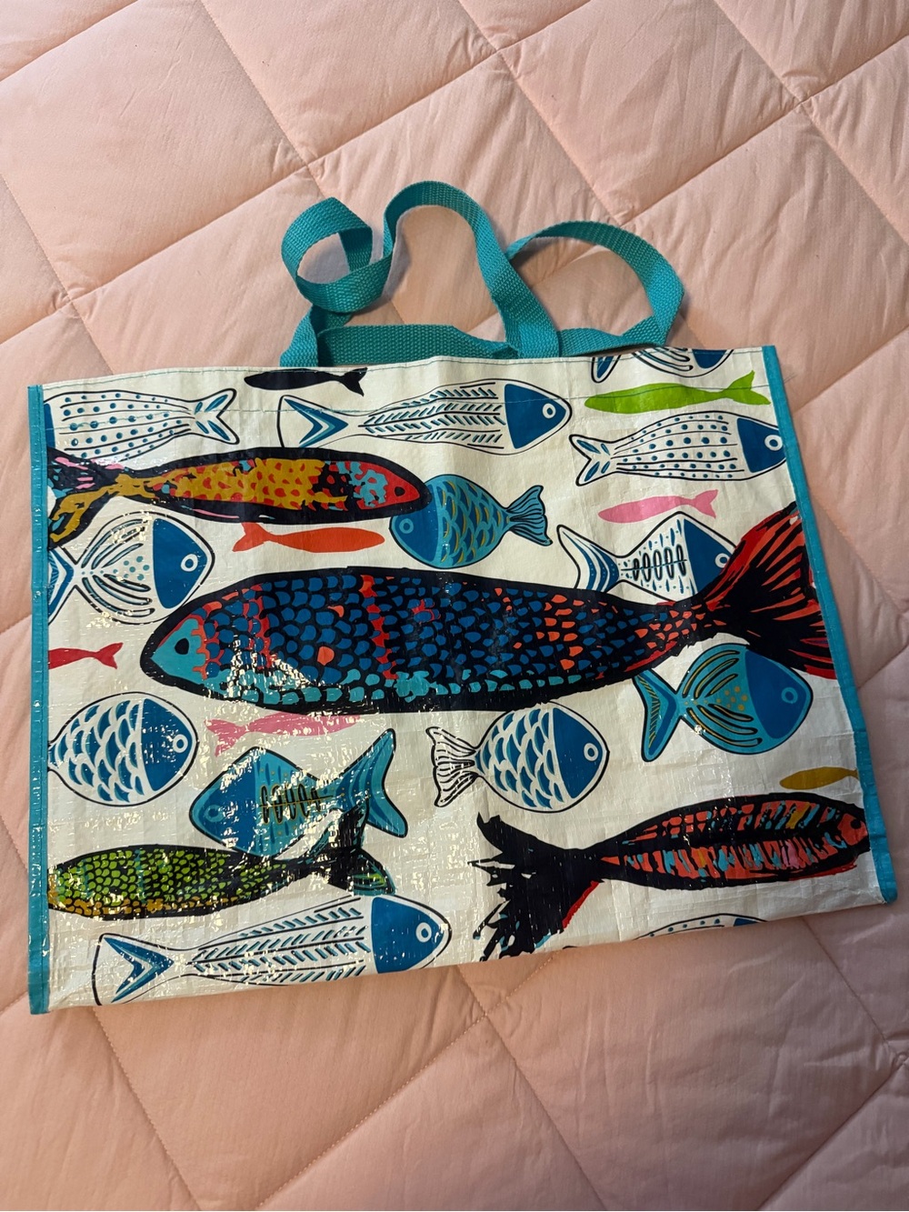 Vera Bradley Multicolor Fish Print Reusable Tote